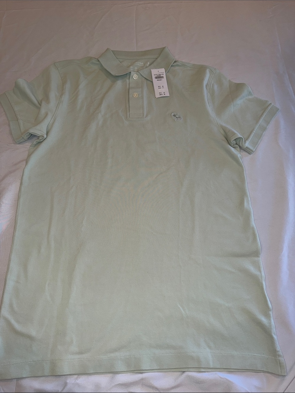 T0109211 Abercrombie & Fitch Short Sleeve Dont sweat it Polo Mens M Mint Cotton